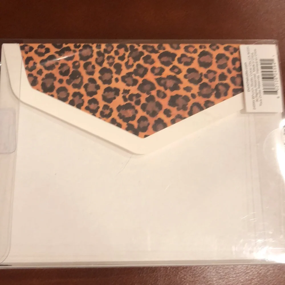10 Leopard notecards with envelopes - NEW